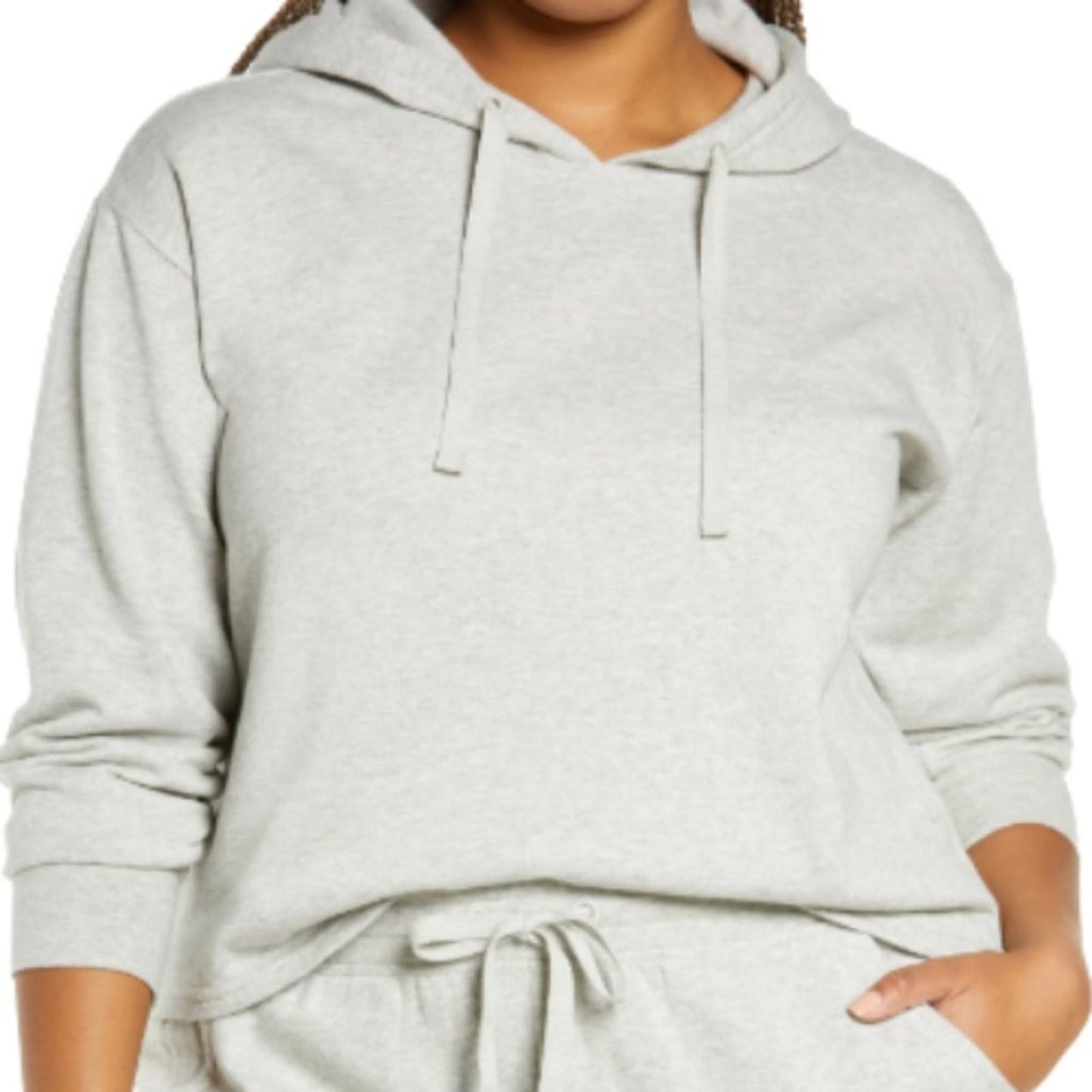 BP Organic Cotton Blend Hoodie in Grey Pearl Heather at Nordstrom Plus S…