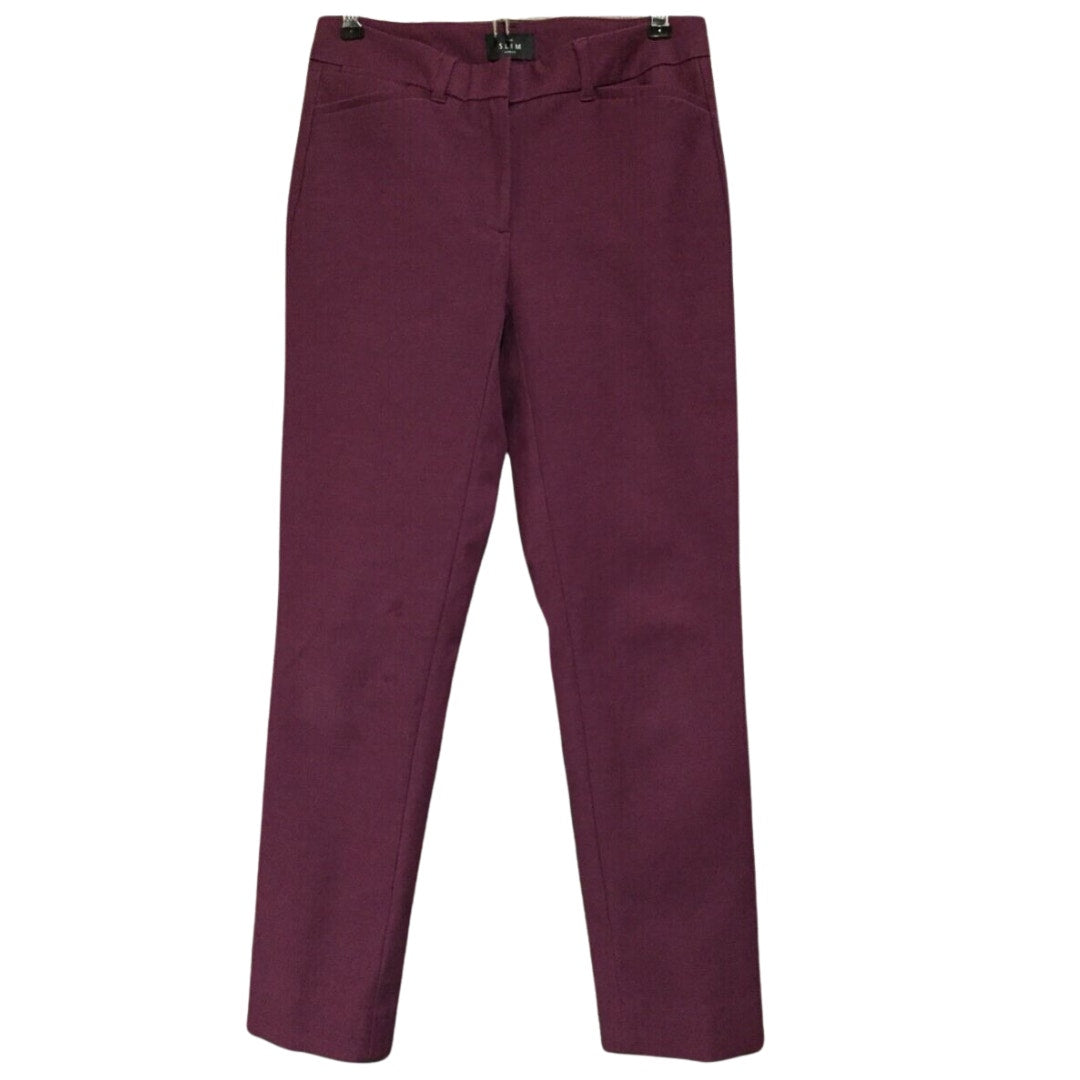 WHBM The Slim Ankle Pant in Burgundy Plum NWT Size 10