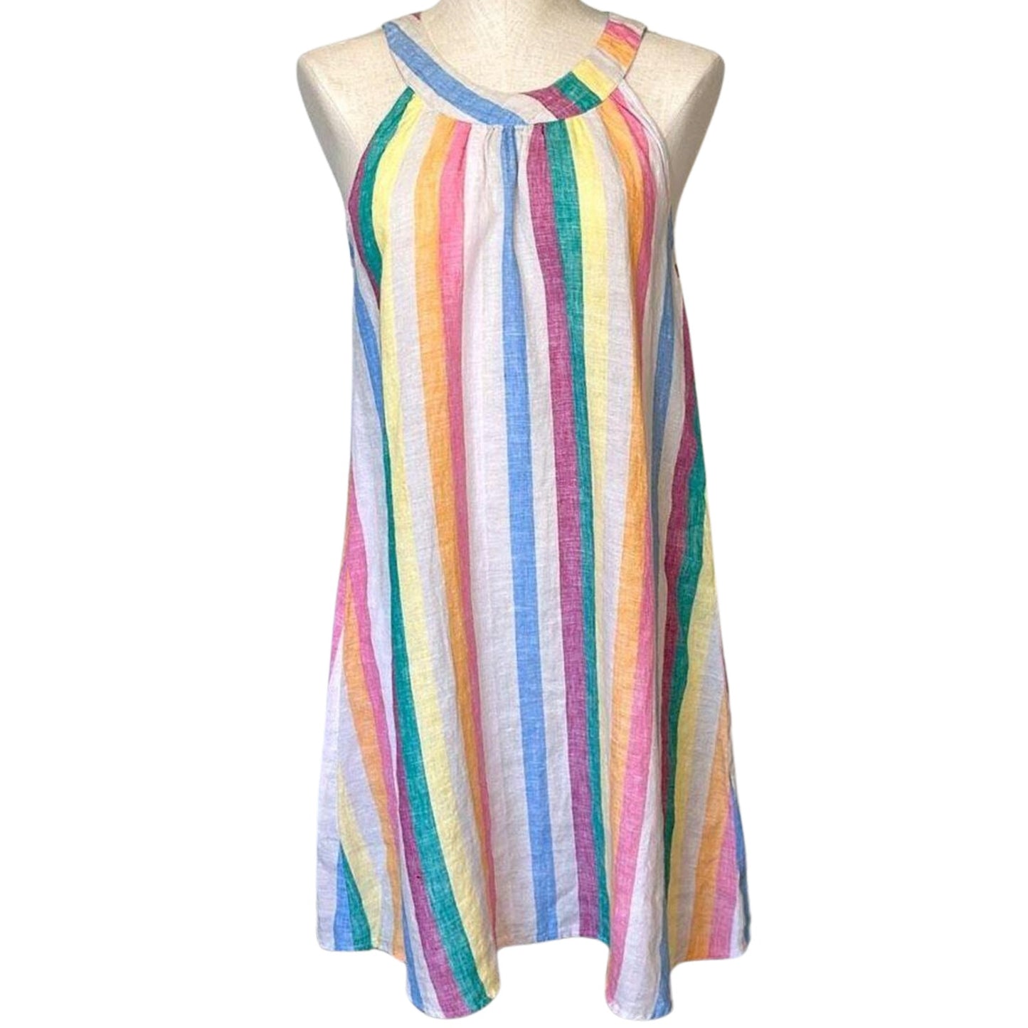 C&C California Rainbow Linen Shift Dress Size M