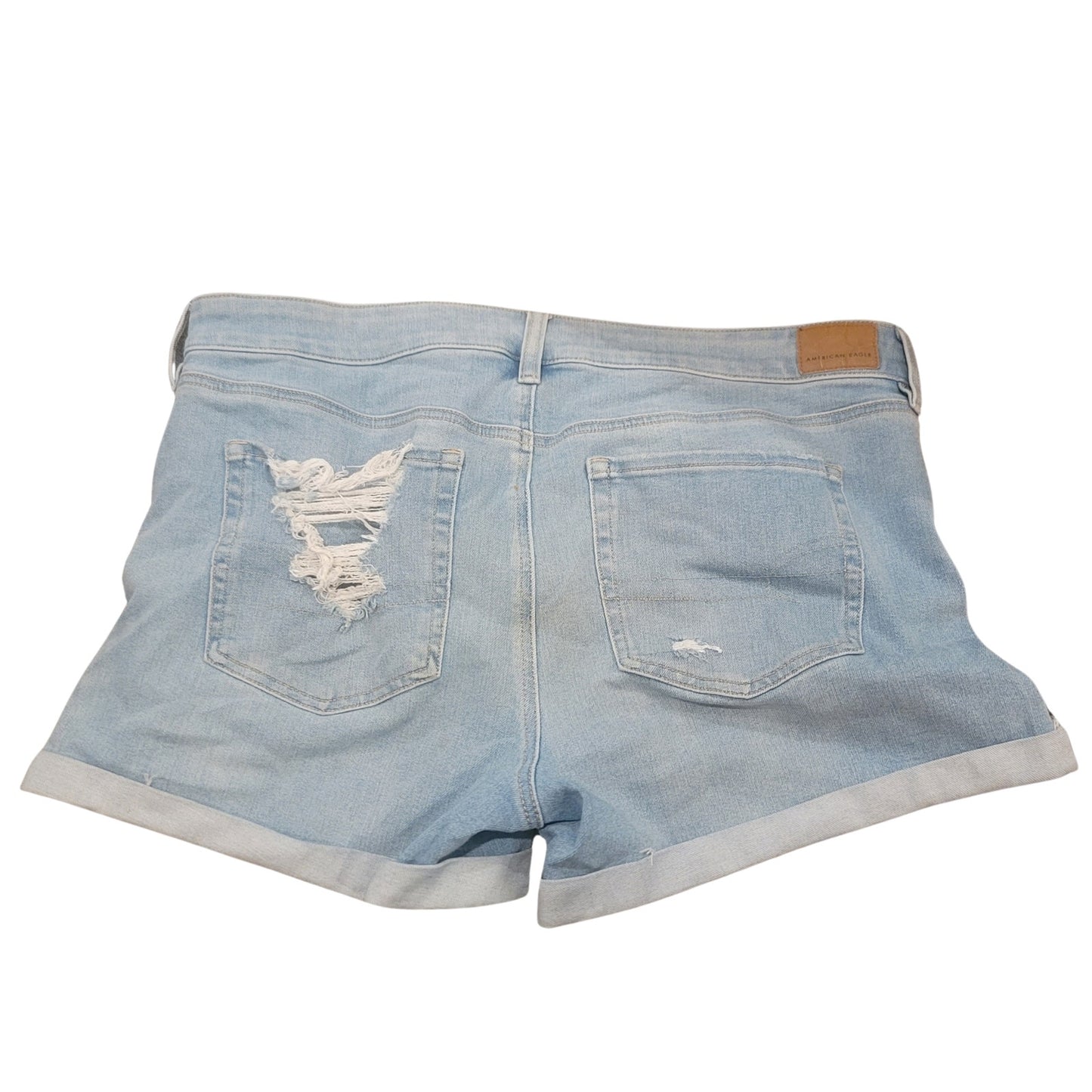 AE Dream Denim Midi Short in Light Destroy Wash Size 18