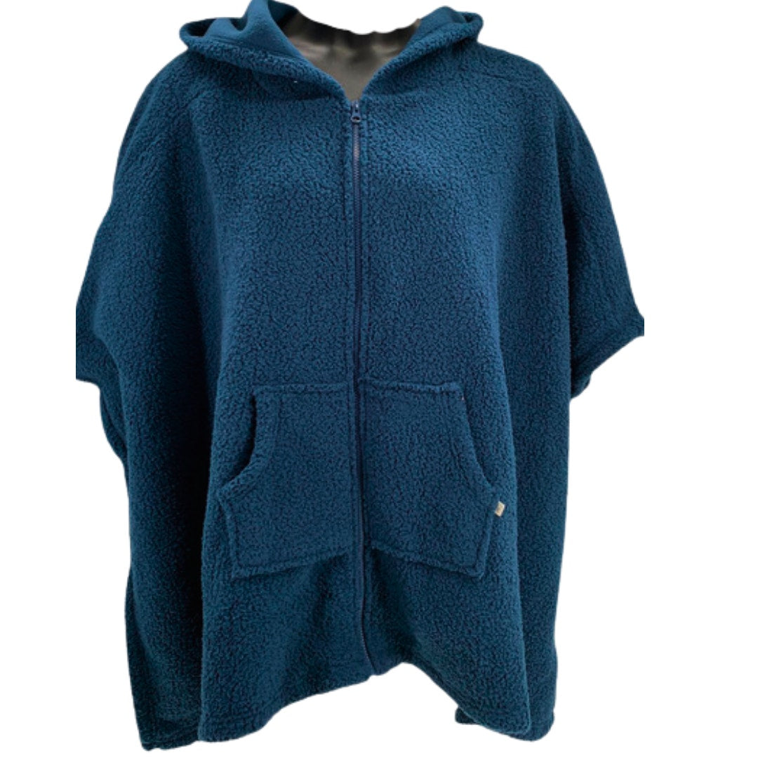 Koolaburra by UGG Brushed Back Sherpa Poncho in Blue Teal NEW Medium