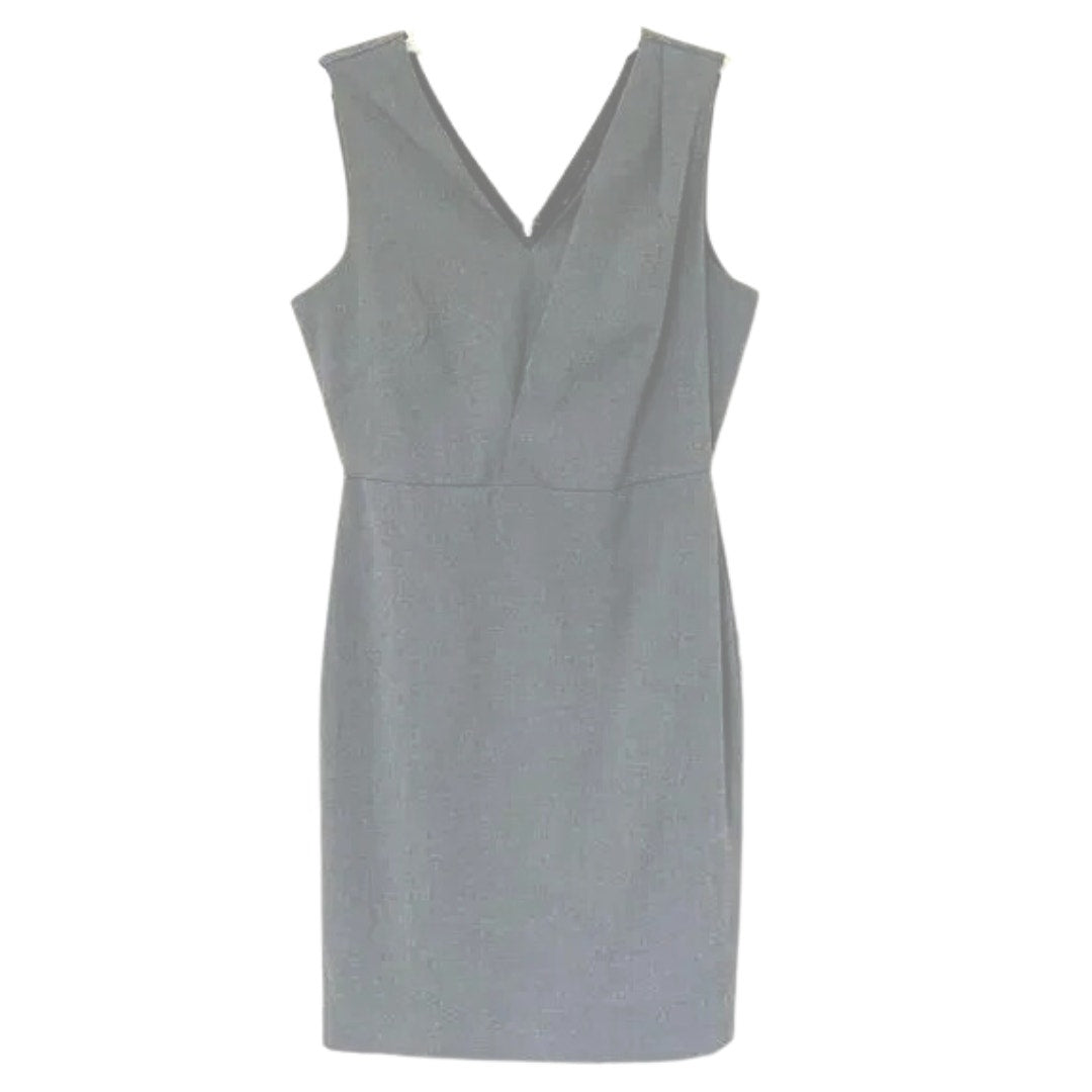 Banana Republic Ponte V Neck Sleeveless Sheath Dress in Gray Size 8