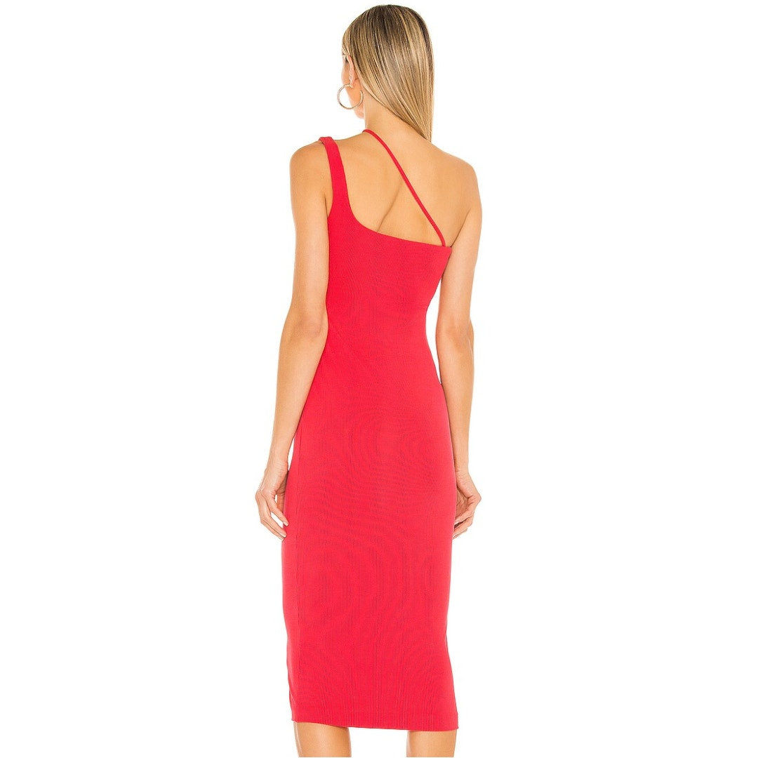 Revolve H:ours Niall Midi Dress in Two Tone Red NWT Size Small