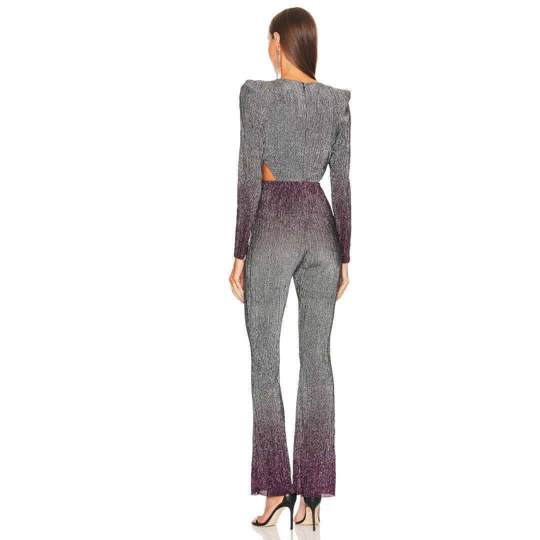 Michael Costello x REVOLVE Palmira Jumpsuit in Grey Mauve NWOT Size Small