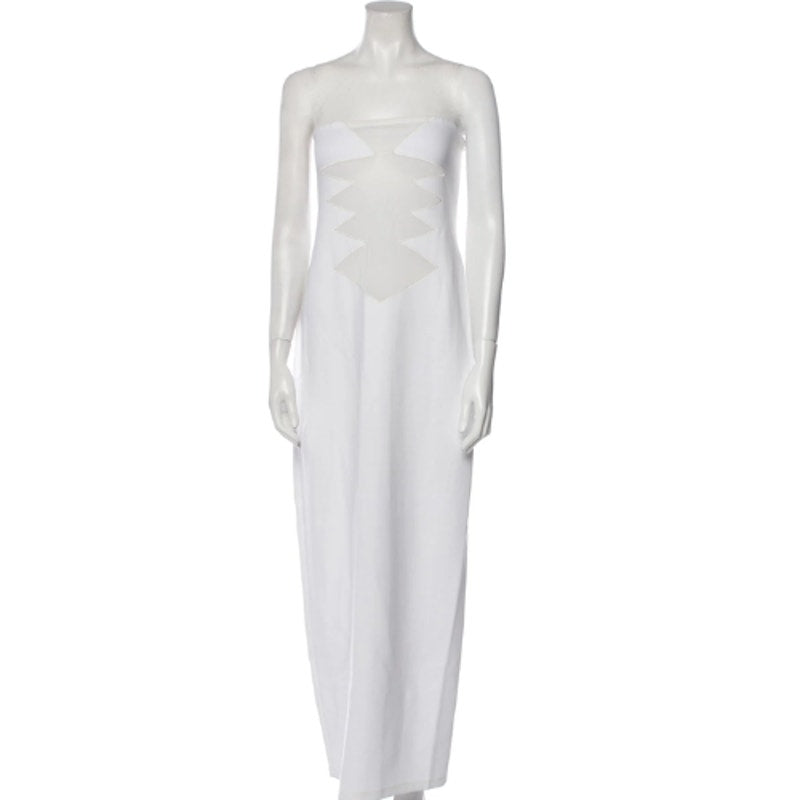 Victor Glemaud Strapless Midi Dress in White NWT Size Medium