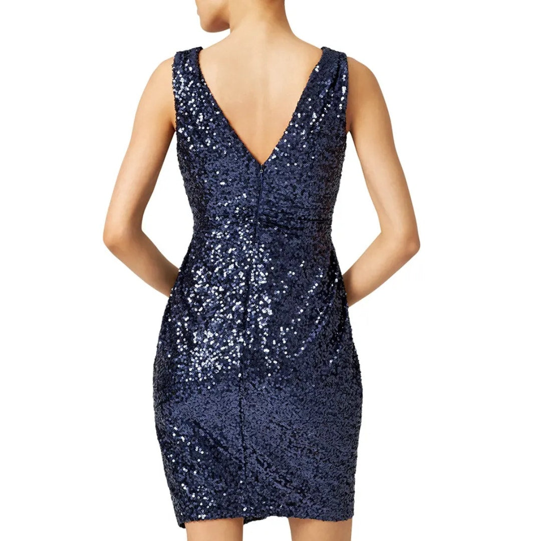 Badgley Mischka Midnight Blue Ombre Mini Dress Size 2