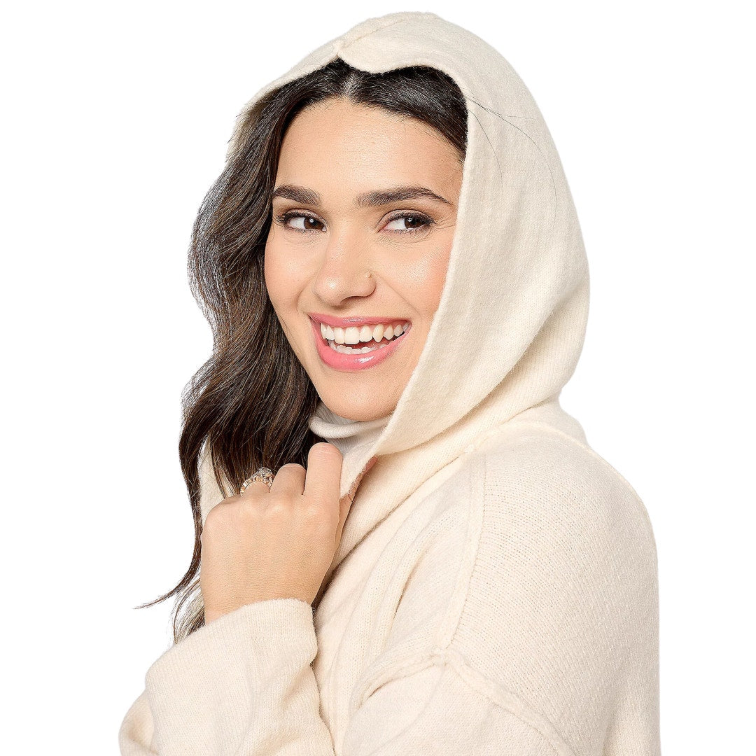 Studio Park x Amy Stran Hooded Cardigan in Winter White NWT Size Medium