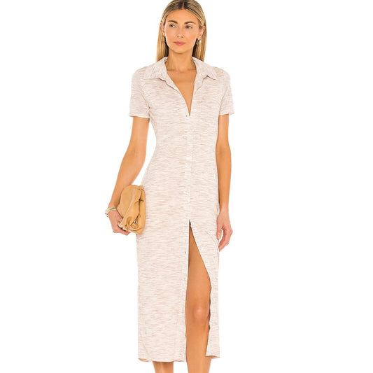 Lovers and Friends Kayce Midi Dress in Marled Natural NWT Size Small