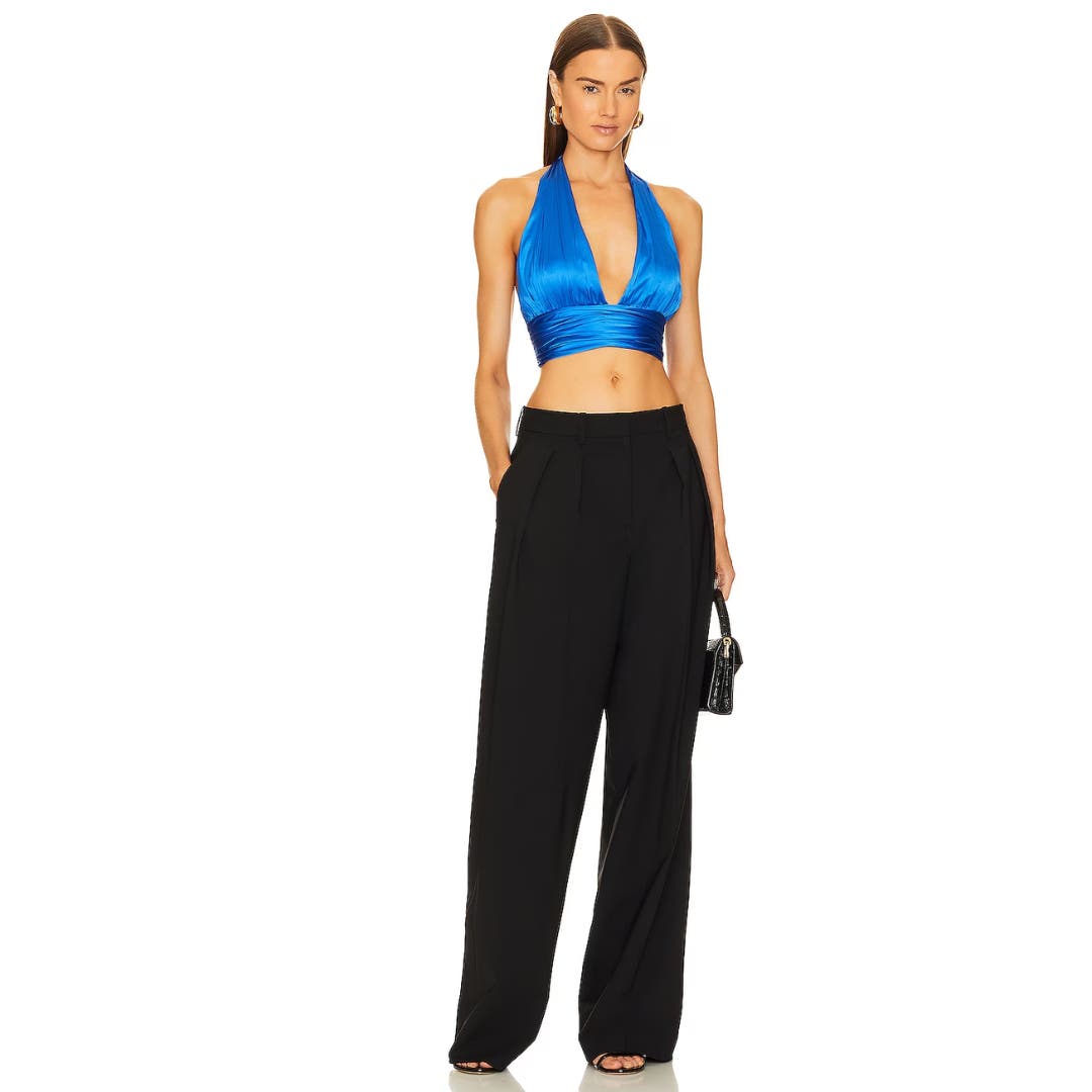 Alice + Olivia Lonna Crop Top in Sapphire NWOT Size 2