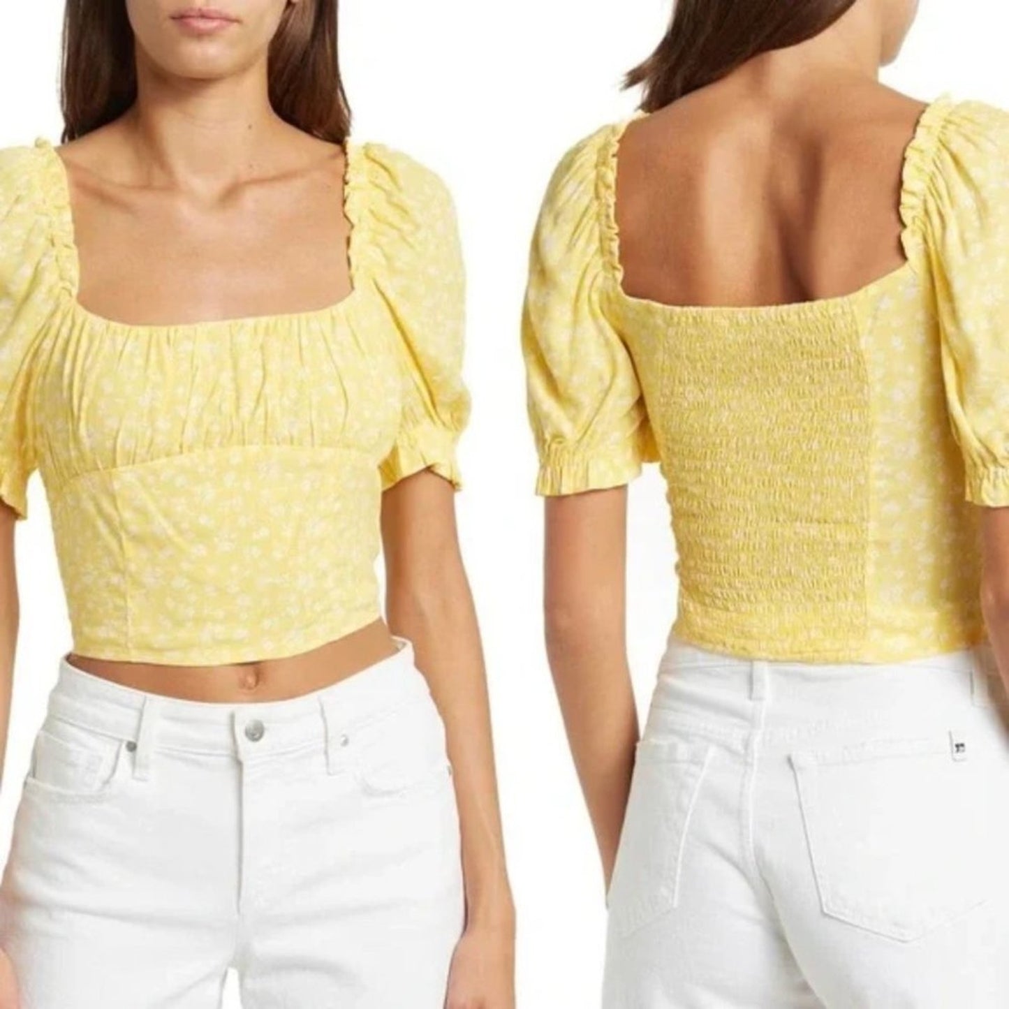 Sophie Rue Blooming Gather Bust Blouse yellow NWT  Nordstrom