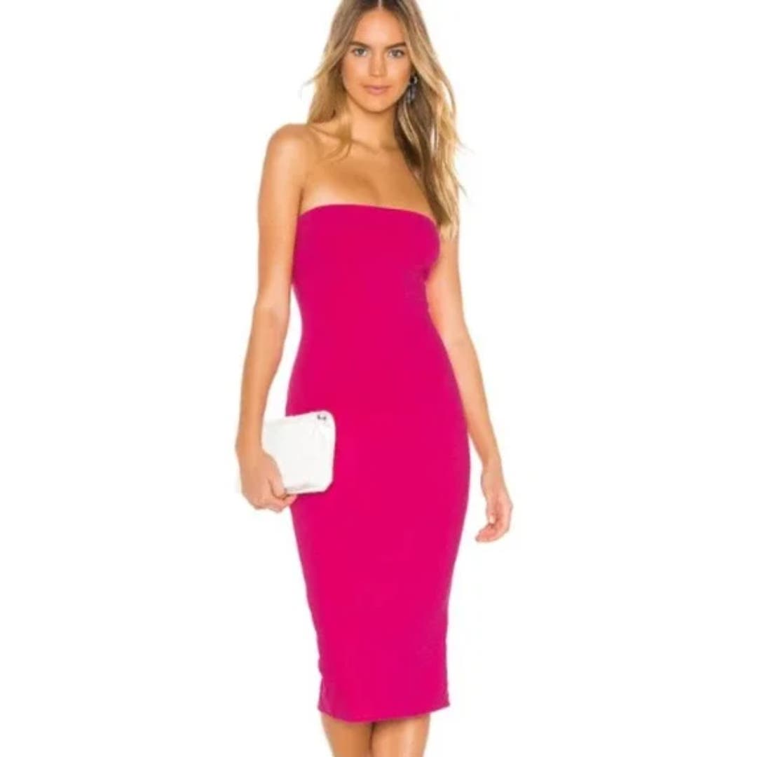 Superdown Lilian Strapless Dress in Pink NWT Size Small