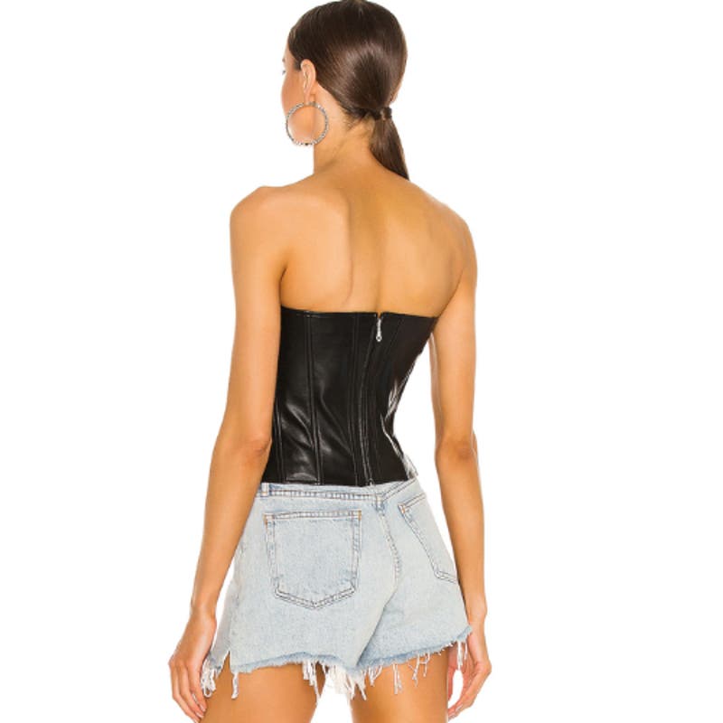 Miaou Marlow Corset in Black Leather NWT Size Small