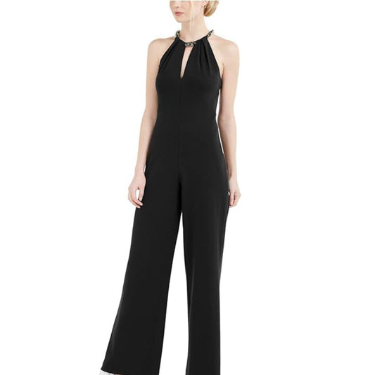 White House Black Market Wide Leg Black Jumpsuit Size 4