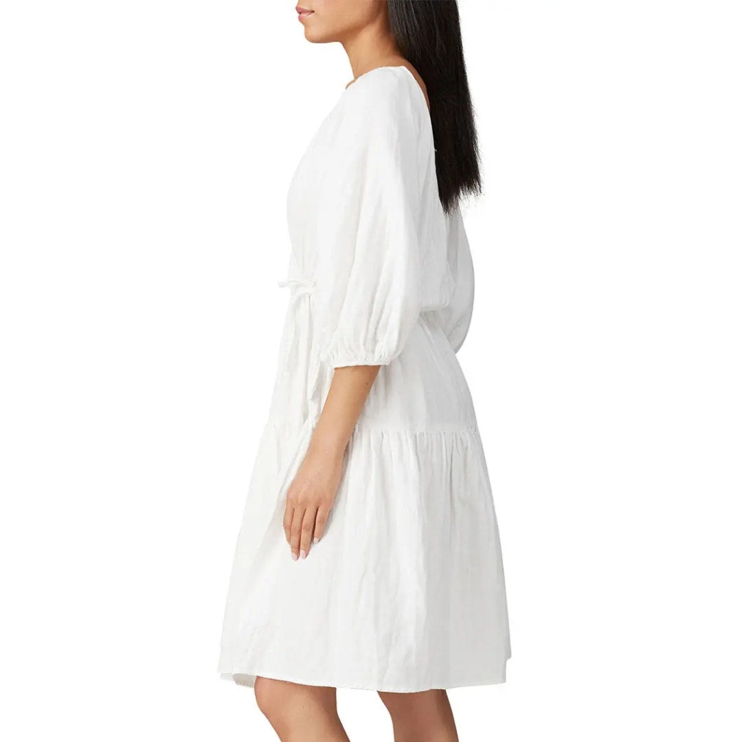 Love, Whit by Whitney Port White Puff Sleeve Wrap Dress Size XS