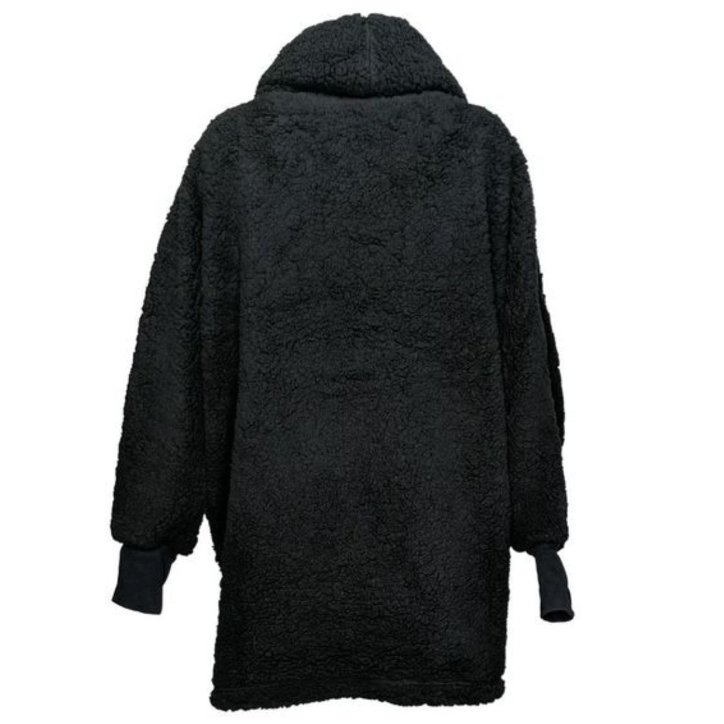 BumbleBella Martin Wellsoft Lite Plush Hooded Lounger Black NWT M/L