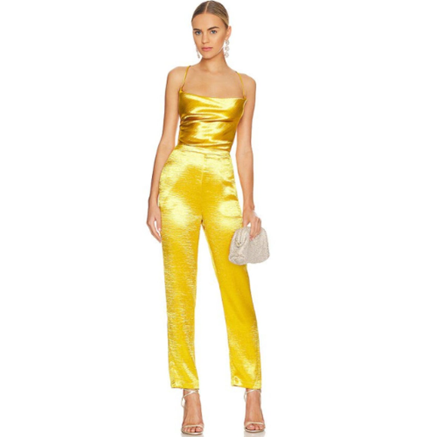 Lovers and Friends Britt Jumpsuit in Prosecco Gold NWT Size Medium