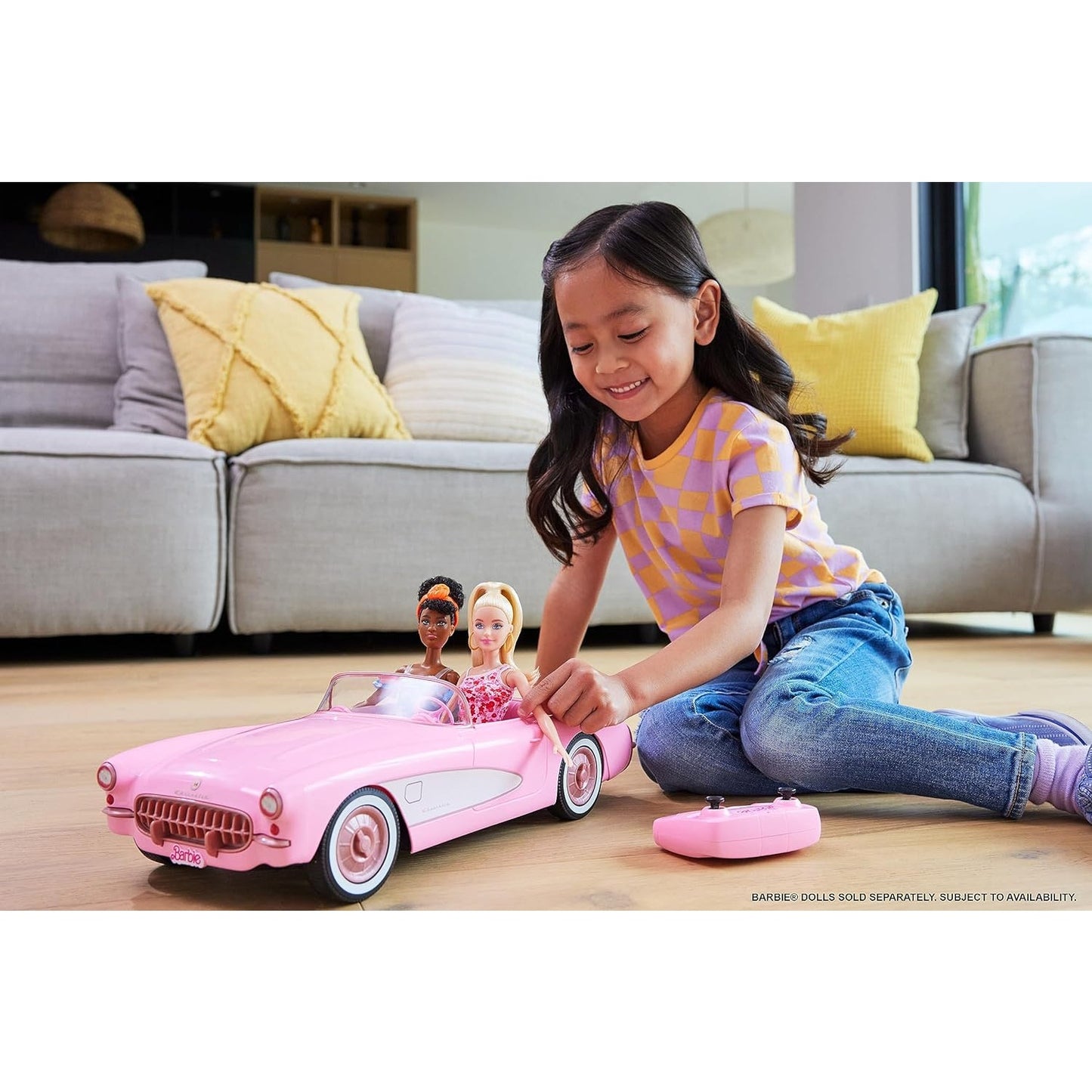 Hot Wheels Barbie RC Corvette from Barbie The Movie Remote-Control Car NEW