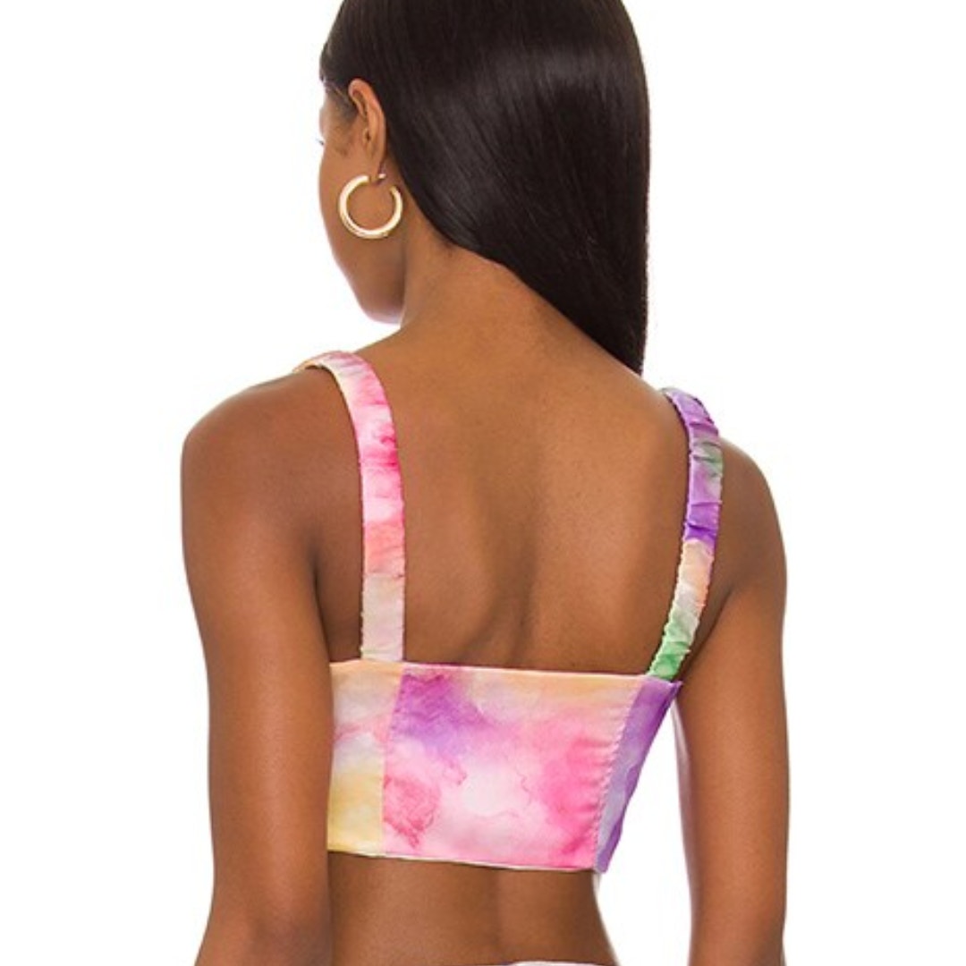 Superdown Destiny Crop Top in Watercolors NWOT Size Small