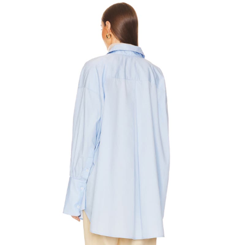 Helsa Cotton Poplin Oversized Shirt in Sky Blue NWT One Size