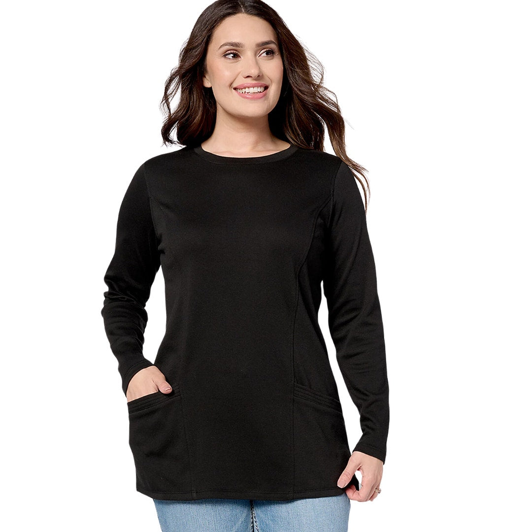 Joan Rivers Interlock Tunic with Pockets in Black NWT Size 2X Plus