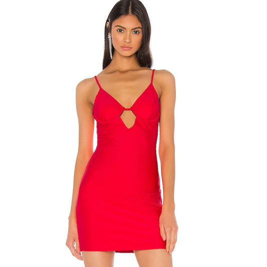 Revolve X h:ours Havana Mini Dress in Neon Red NWT Size Small