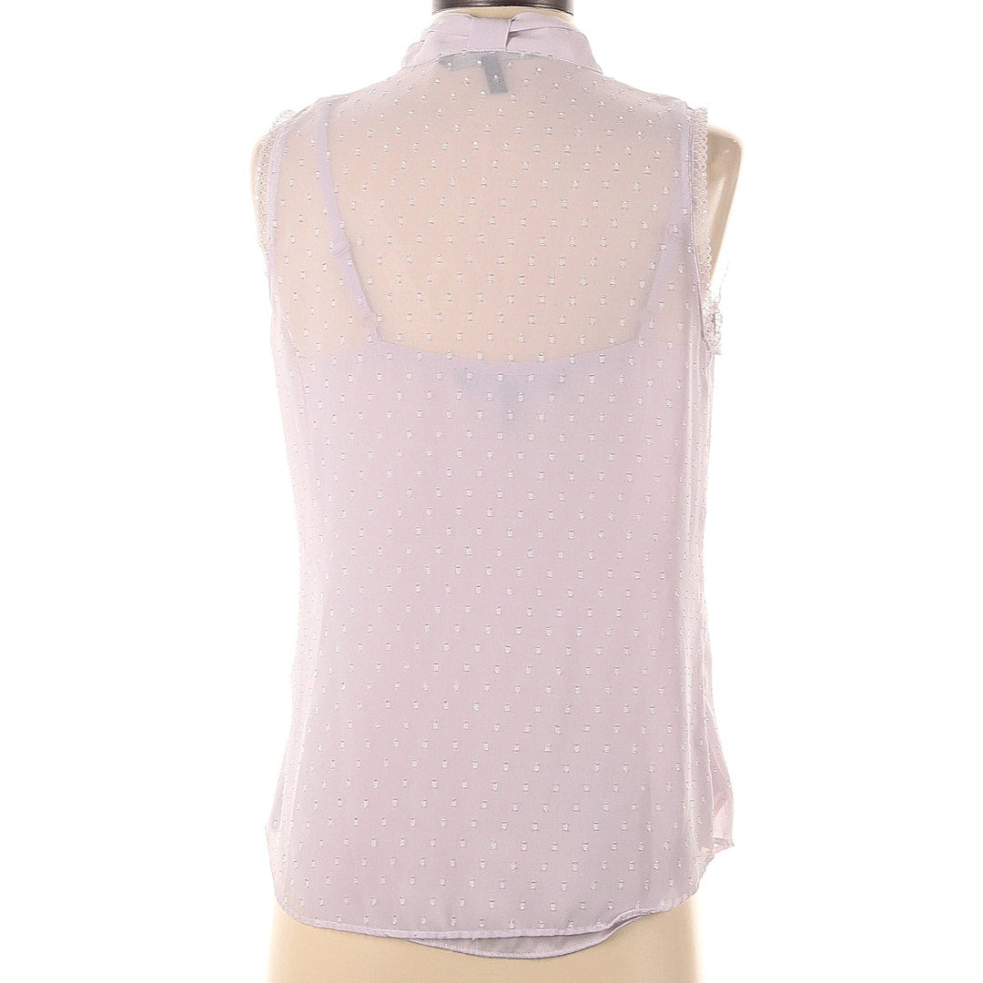 WHBM Lilac Purple Crepe Sleeveless 2 Layer Blouse Size 0