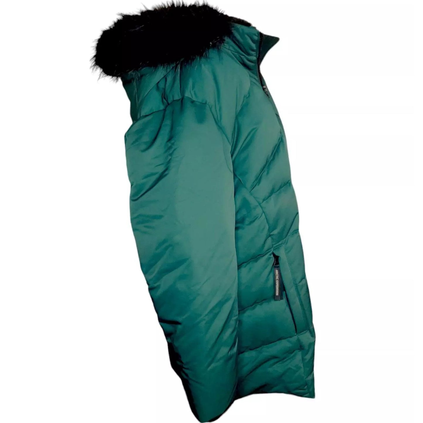 Arctic Expedition Curved Hem Down Parka Hooded in Emerald NWT Size XS