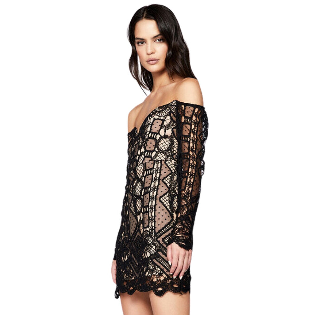 Bardot Zendaya Mini Lace Dress in Black NWT Size Small