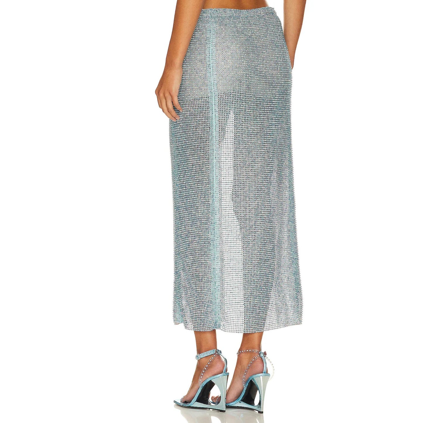 Poster Girl Ombre Midi Skirt in Mix Blue Pearl NWT Size Small