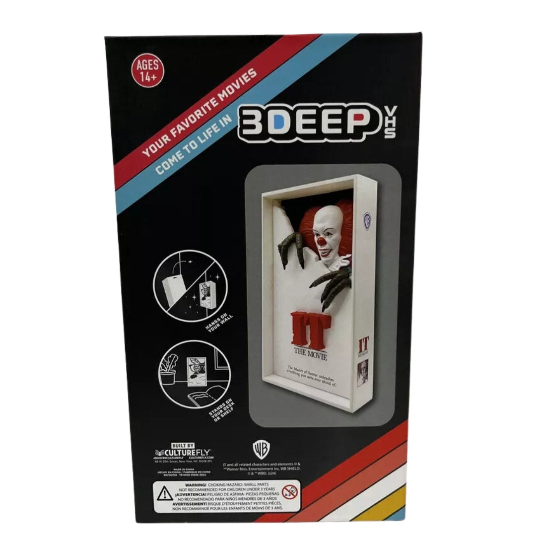 3DEEP by CultureFly PENNYWISE IT The Movie VHS Sculpted 3D Shelf Art