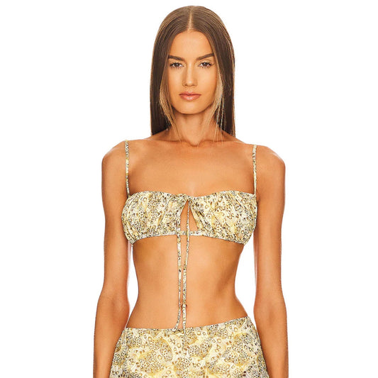 Camila Coelho Bellora Bralette in Yellow Butterfly NWOT Size Small