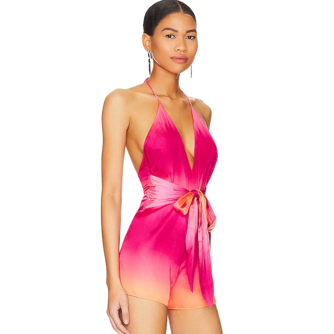 Lovers and Friends Addie Romper in Hot Pink Ombre NWT Size Small