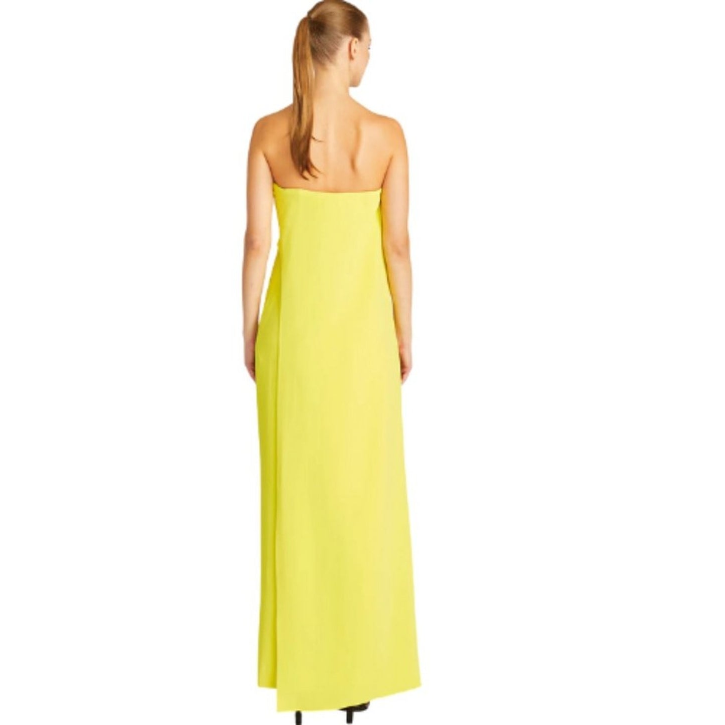 Halston Lil Crepe Jumpsuit in Bright Yellow Plus Size 16