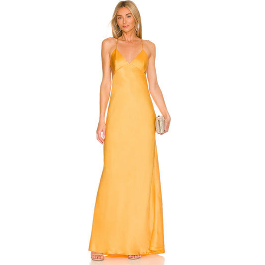 The Sei Cut Out Bias Gown in Yolk Excellent Condition Size 6