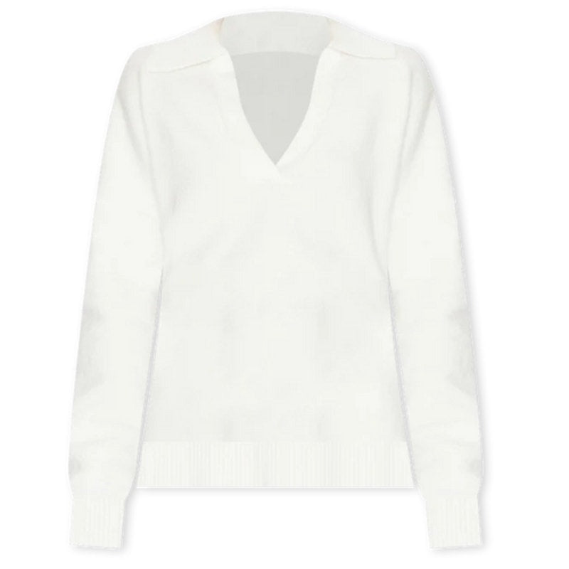 Central Park West Marti Polo Sweater in White Size XS