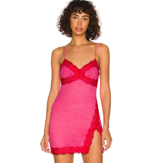 H:ours Caira Mini Dress in Fuschia & Red NWT Size Small