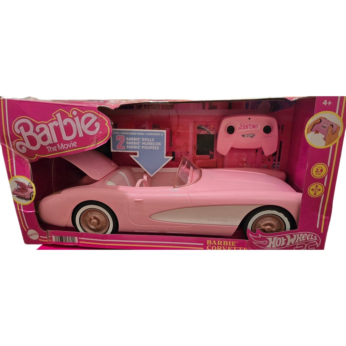 Hot Wheels Barbie RC Corvette from Barbie The Movie Remote-Control Car NEW