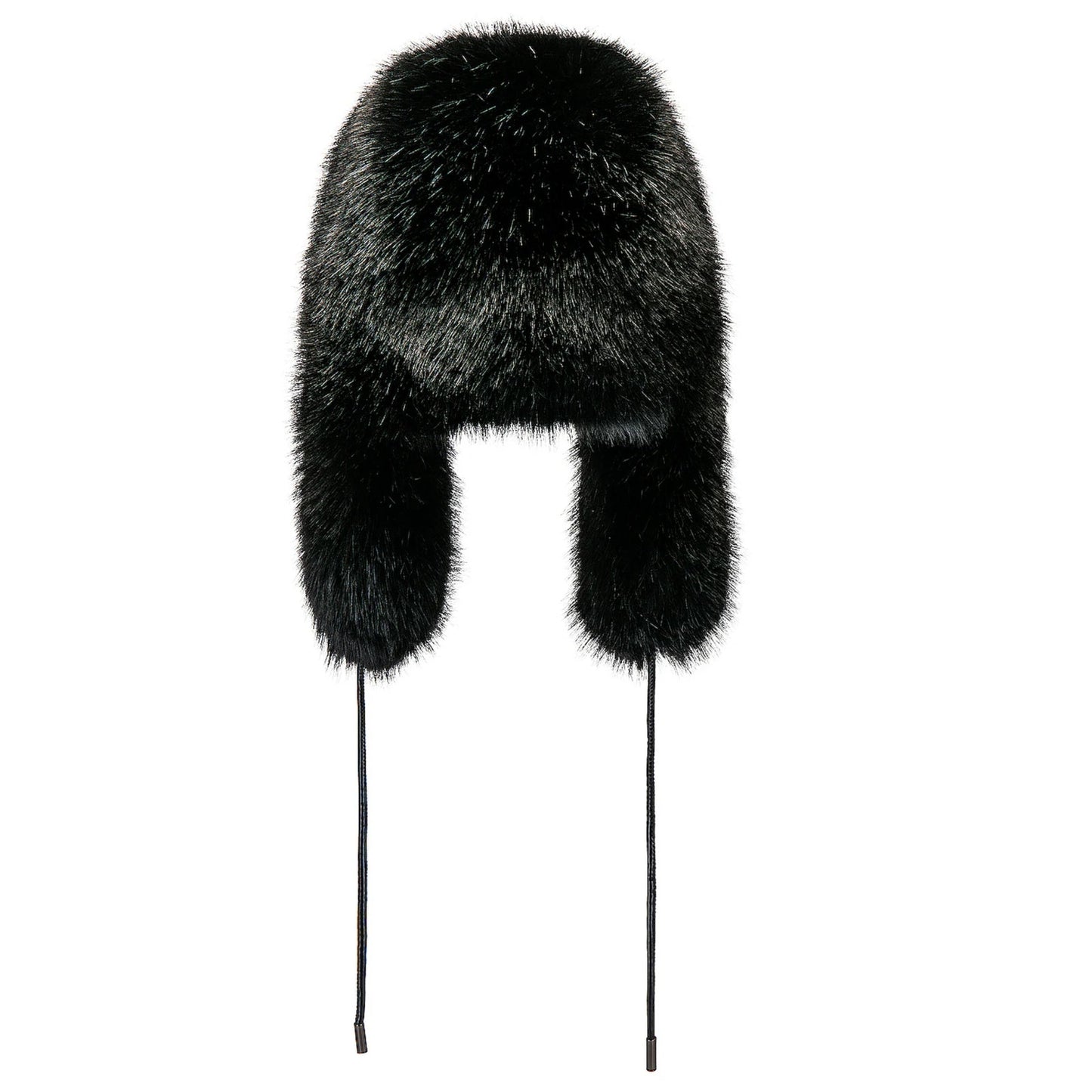 Adrienne Landau Faux Fox Trapper Hat in Black NWT Size ONE SIZE