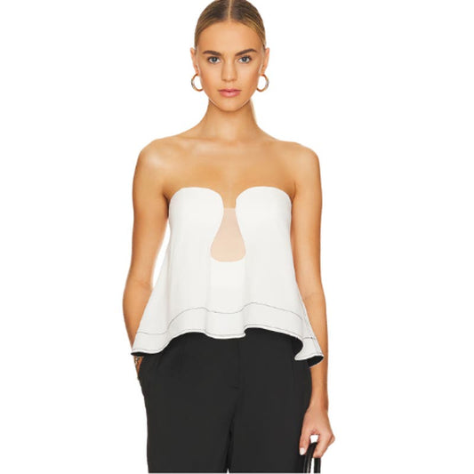 L'Academie Vera Top in White NWT Size XS