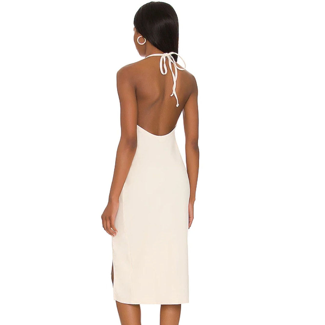 Lovers + Friends Stardust Midi Dress in Ivory NWOT Size Small