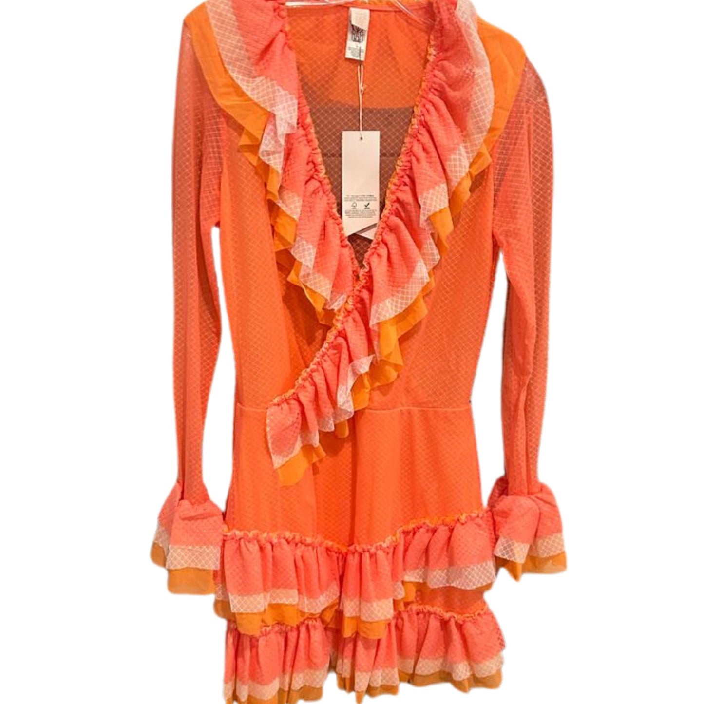 HAH Hot-As-Hell Orange Ruffle Dress from Free People NWT Size Large