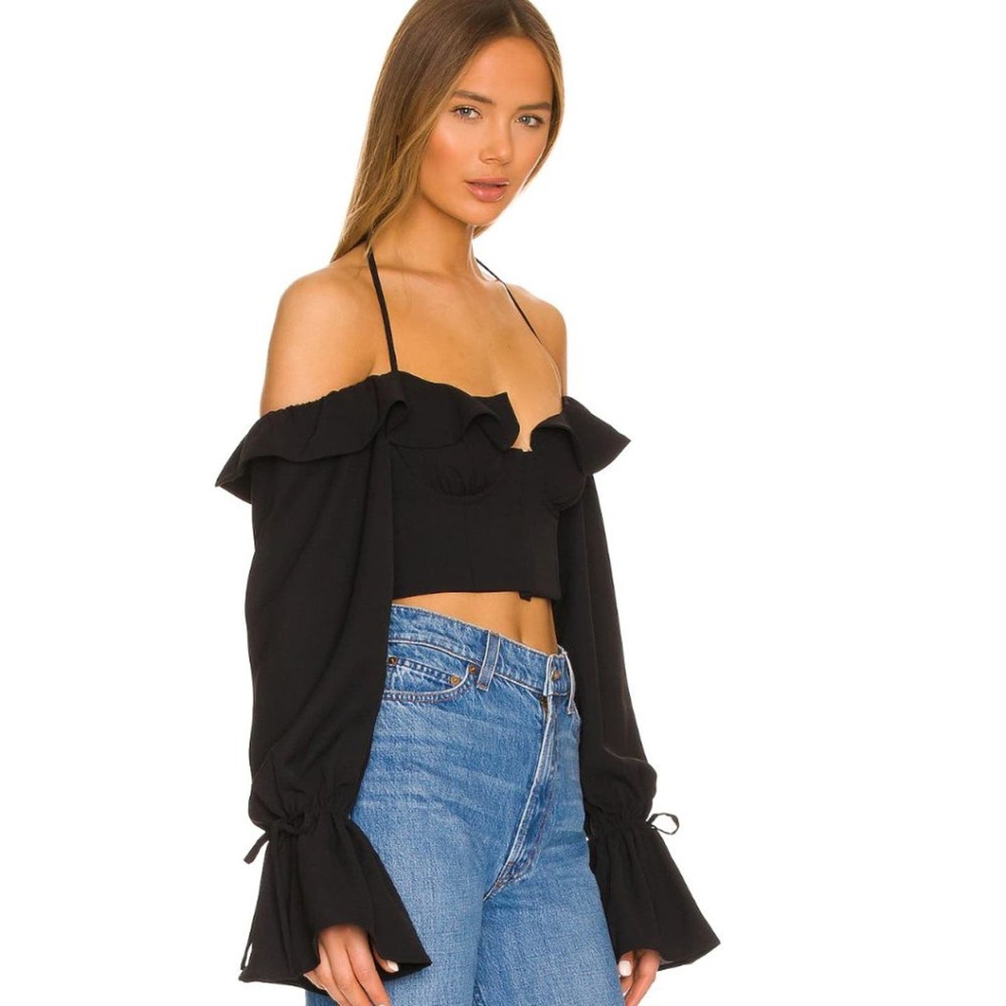 MAJORELLE Stefano Bustier Top in Black NWOT