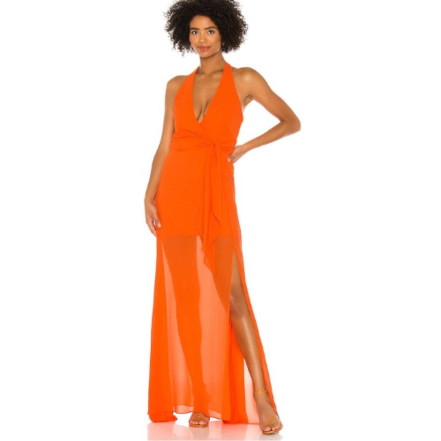 NBD Victoria Gown in Tangerine Orange NWT Size Small
