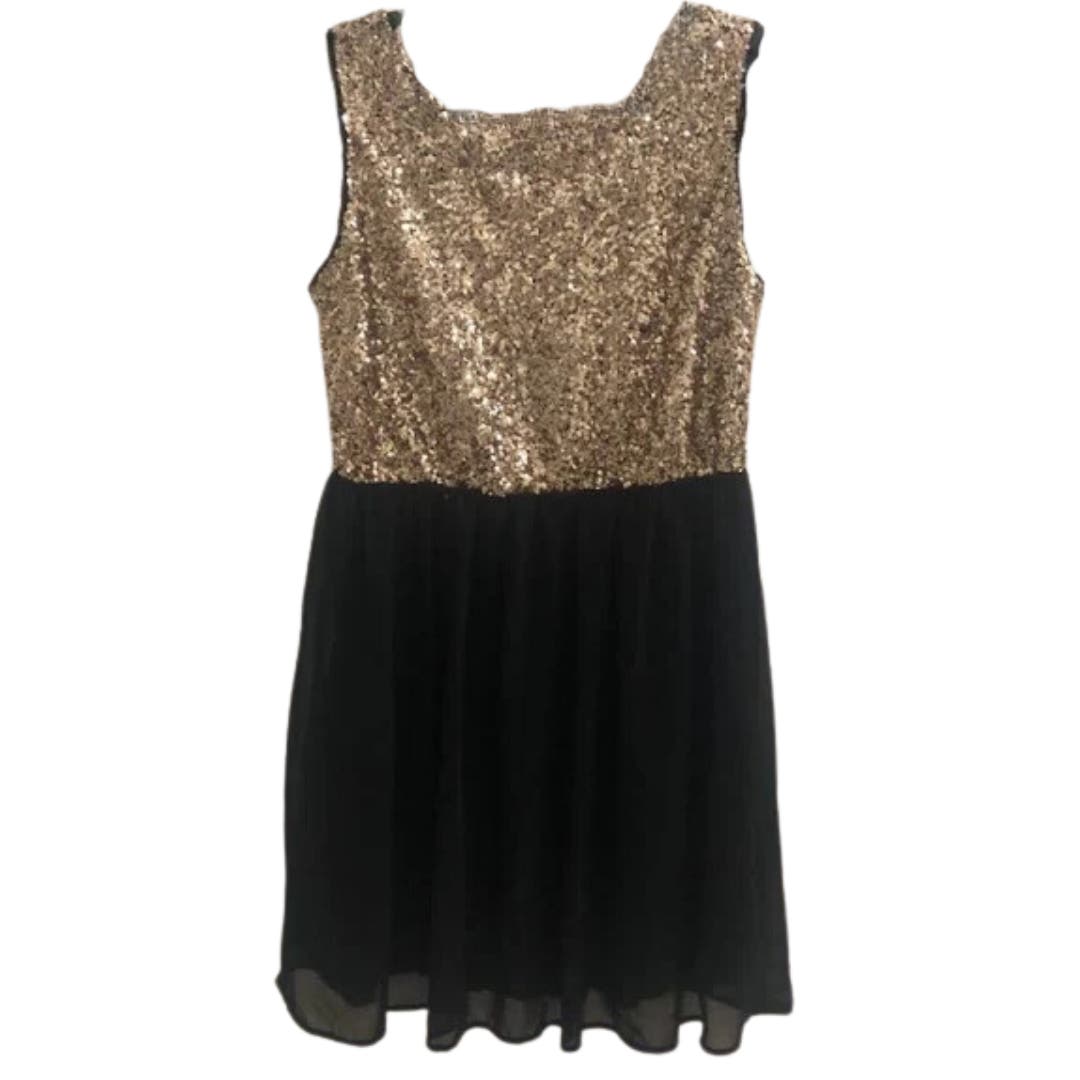 Pinky Black and Gold Sequin Mini Dress NWT Size Large