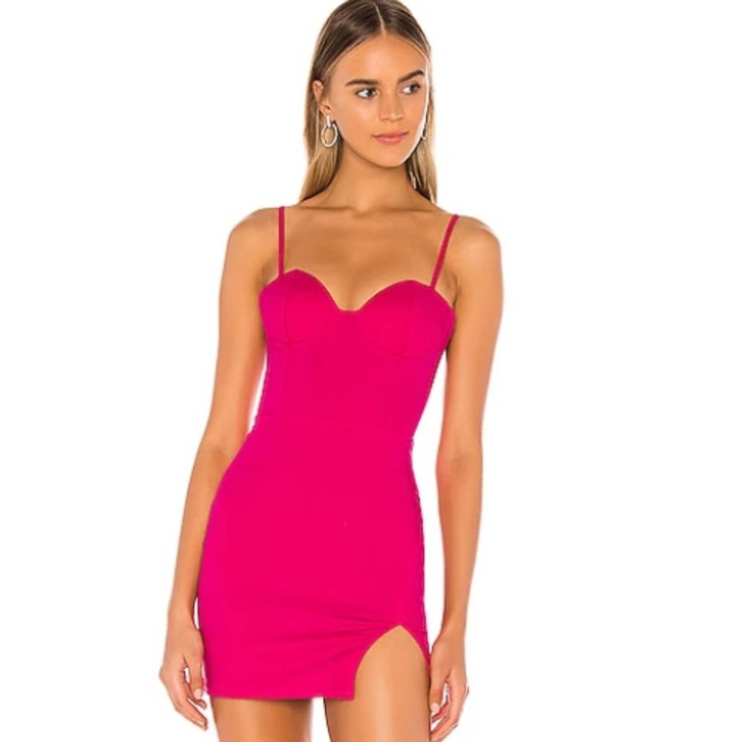 Superdown Oliviah Bustier Mini Dress in Barbie Pink NWT Size Medium