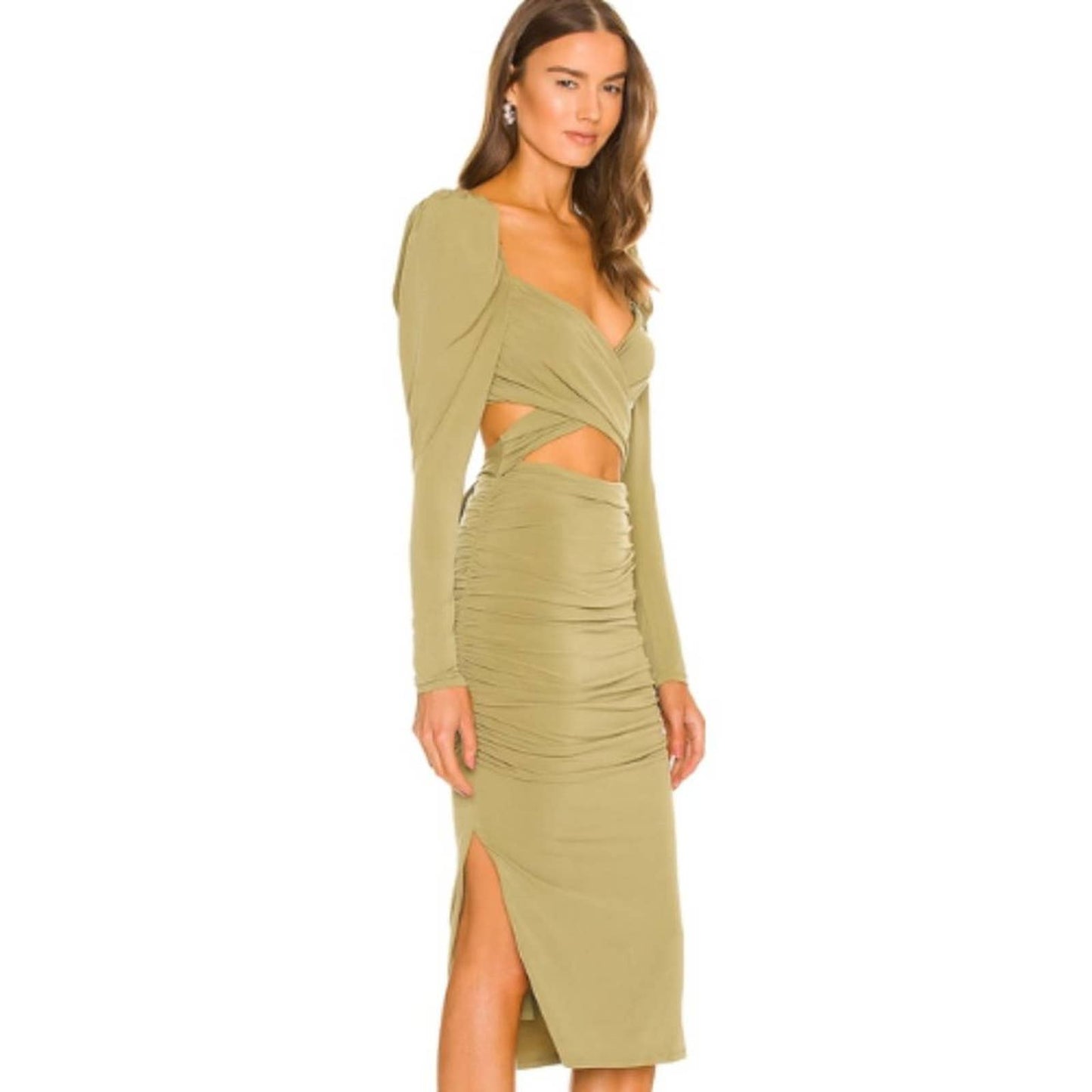 Majorelle Darla Midi Dress in Olive Green NWOT Size Small
