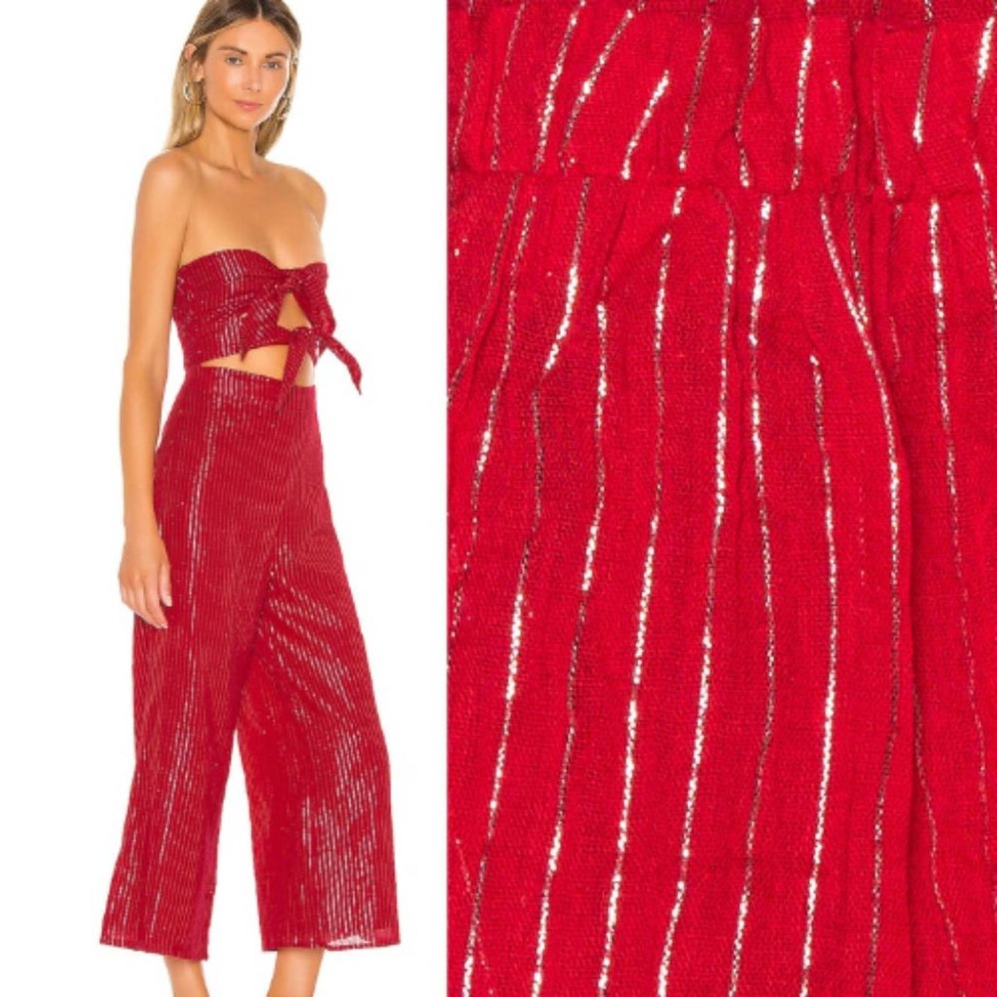 MAJORELLE Tessa Jumpsuit in Red NWOT Size Small
