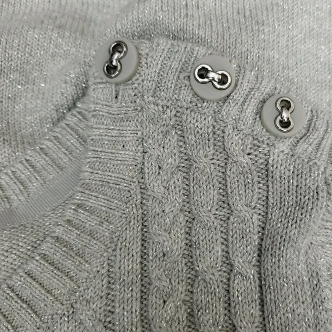 Charter Club Sweater Silver Tin Gray Metallic Cable Knit Pullover NWT 3X