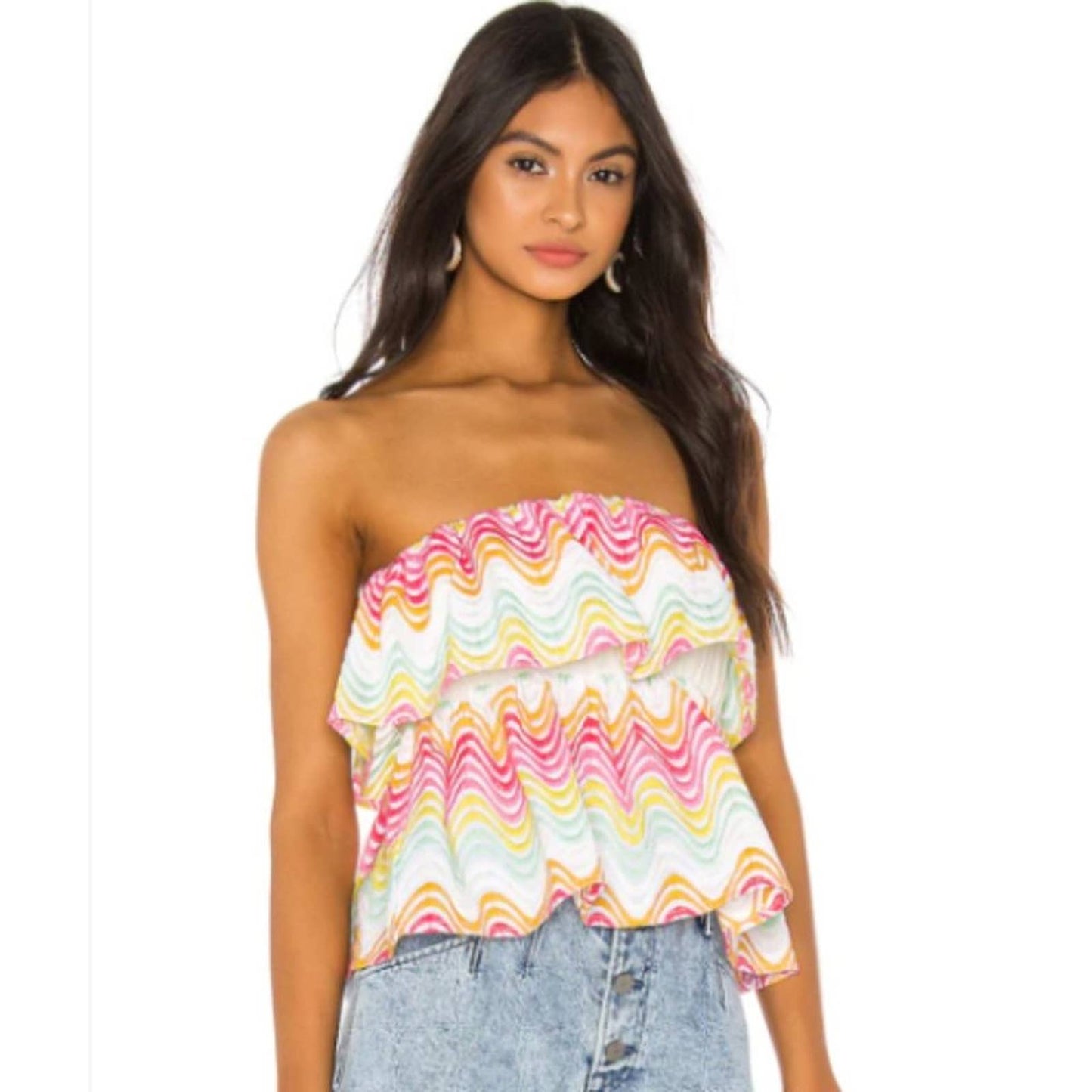 Tularosa Finley Top in Pastel Rainbow NWOT Size Small