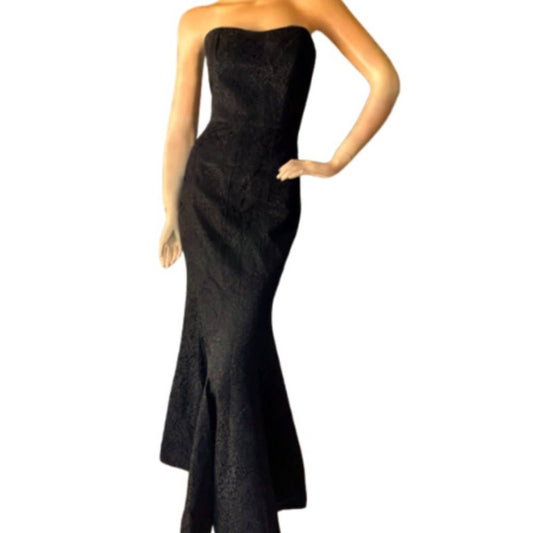 David Meister The Oscars Awards Gown Black Baroque Excellent Condition Size 8